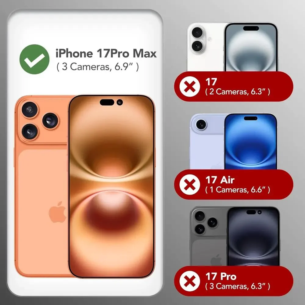 Gonez Case for Iphone 17 Pro Max Silicone Full Body Shockproof 6.9